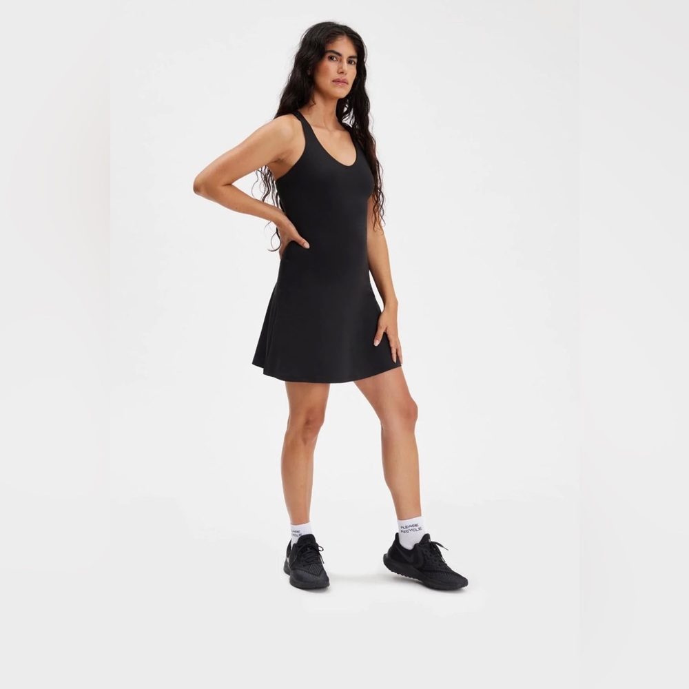 Girlfriend Collective Black Lola Exercise Dress w/ Shorts XL/XXL Tennis Dress